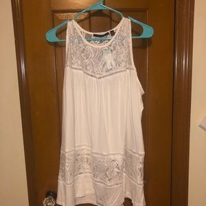 White lace tank